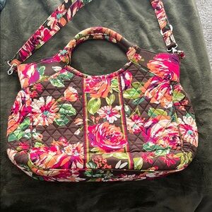 Vera Bradley Floral Shoulder Bag - Pink and Brown